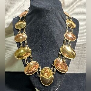 Vtg: Polished Copper & Brass Statement Necklace ••Made in Mexico